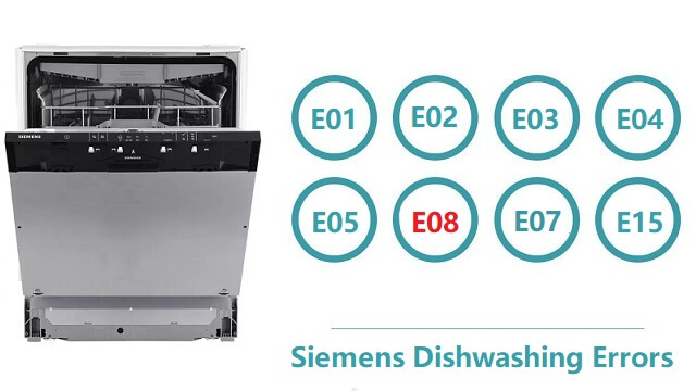 Ошибка E08 в посудомоечной машине Siemens